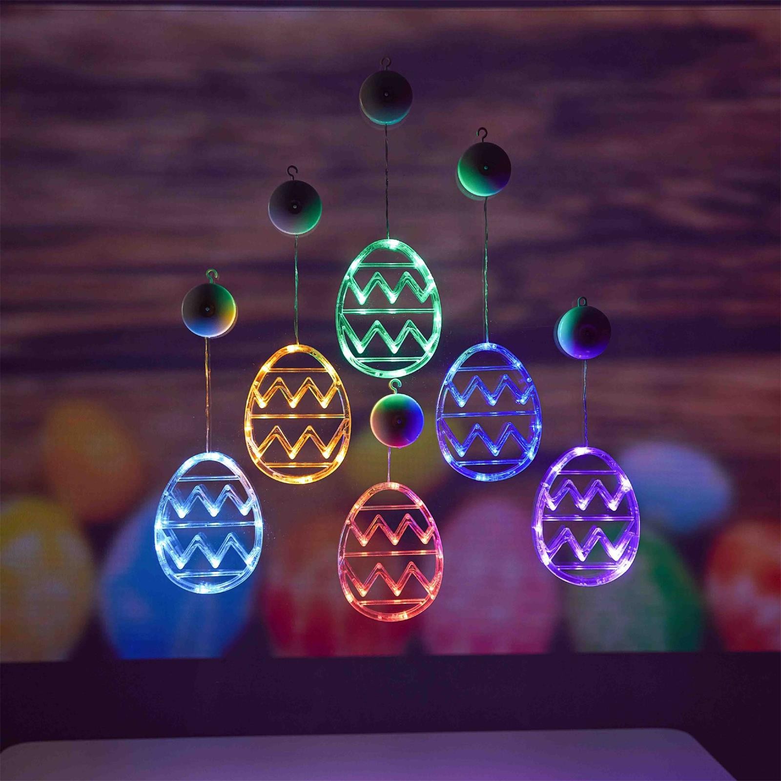 ARUTOOY 1 Pack Easter Window Lights Decorations Easter Lights with Suction Cup Hook Egg Shaped LED Lights for Easter Indoor Outdoor Party Holiday Decor